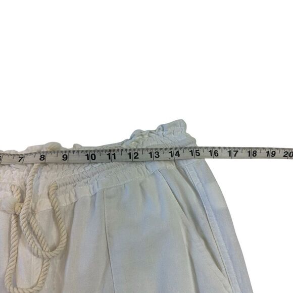 Roxy White Linen Blend Oceanside Flared Pants, M - Picture 7 of 11